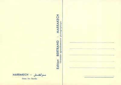 Mercado de metais — Marrakech — Edição Bertrand — Verso