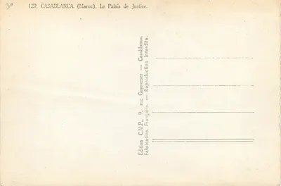 Casablanca (Maroko) — Pałac Sądowy — Wydawnictwo CMP, ulica Guynemer, Casablanca — Rewers