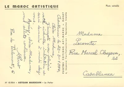 Marokański potier — Rabat — Wydawnictwo Van-Vollenhoven — Rewers