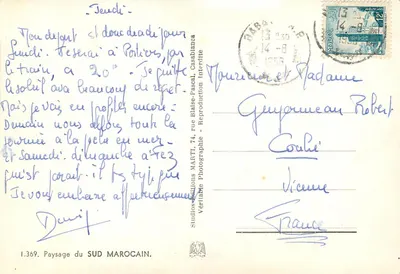 Paisagem do Sul Marroquino — Studios Marti, Casablanca — n°1.369 — Verso