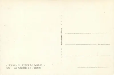 A Casbah de Telouet — Editor Cim — Número de série 420 — Verso