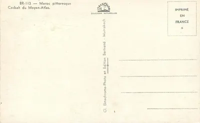 Casbah del Medio-Atlante — Marocco pittoresco — Edizione Bertrand — Verso
