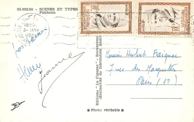 Cavalistas marroquinos — parada militar — La Cigogne, n° 95.002.06 — Verso