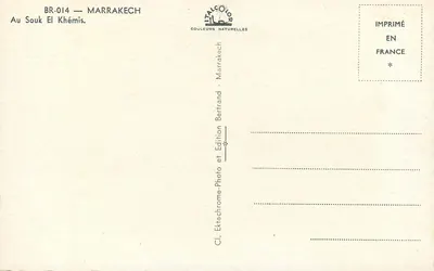 Rynek w Marrakechu — Souk El Khémis — Wydawnictwo Bertrand — Rewers