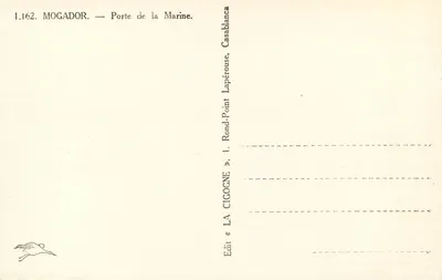 Mogador — Porta Morska — Wydawca « La Cigogne » — Rewers