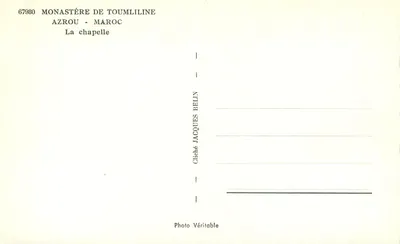 Mosteiro de Toumliline — Capela — Cliché Jacques Belin — Verso