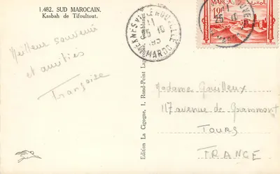 Kasbah de Tifoultout — Sul Marroquino — Edição La Laperopie, n°1.482 — Verso
