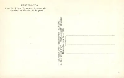 Casablanca — La Piazza Lyautey, via del Generale d'Amade e il porto — Jansol — Verso