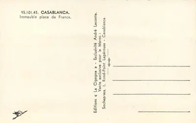 Casablanca — Gebouw op de Place de France — La Cigogne — Achterkant
