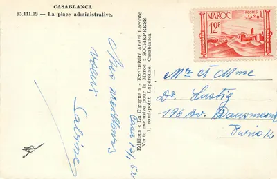 Casablanca — Plac administracyjny — Wydawnictwo André Leconte — Rewers