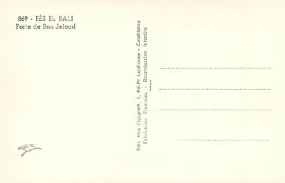 Porta de Bou Jeloud — Fès El Bali — Édit. Fès El Bali — Verso