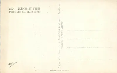 Pałac Notables — Fès — Wydawnictwo „La Cigogne” — Rewers