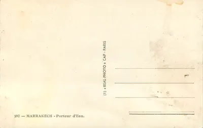 Marrakech — Nośnik wody — wydawca CAP - PARIS, nr 297 — Rewers