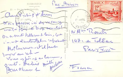 Palmeraie w Marrakechu — widok z odbiciami — Foto Bertrand — Rewers
