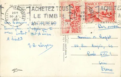 Porta medyny w Marrakechu — wydawca La Cie d'édition « La Cie rond-point Lapéro » — Rewers