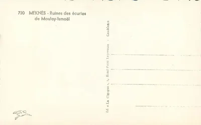 Meknès - Ruínas das estabulagens de Moulay-Ismaël — Ed. La Cigogne, Casablanca — Verso