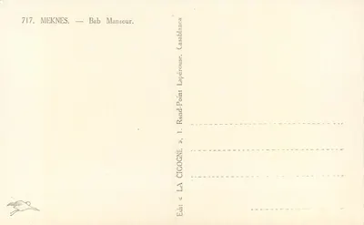 Meknès — Bab Mansour — Wydawca La Cigogne, Casablanca — Rewers