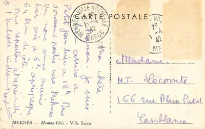 Meknès — Moulay-Idris - Miasto Święte — Karta pocztowa — Wydawca Combier Imp. Macon — Rewers