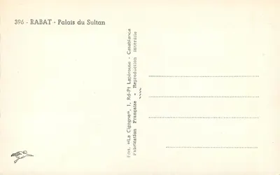 Rabat — Pałac Sultana — Wydawca: La Cigogne, Rabat — Rewers