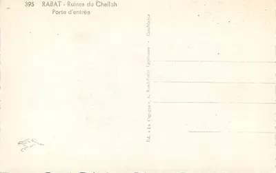Rabat — Ruiny Chellah — Wejście — Wyd. La Cigogne, Casablanca — Rewers