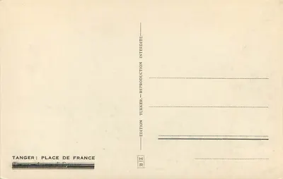 Tanger: Place de France — Grand Café Paris — wydawca Tukker — Rewers