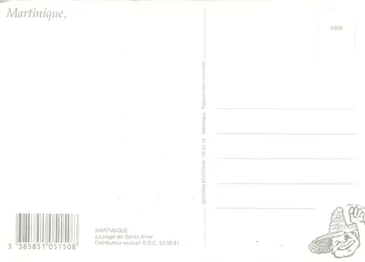 Martinique — Plaża Sainte-Anne — Quadratine Editions, nr A950 — Rewers