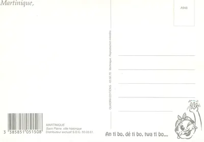 Saint-Pierre — widok panoramiczny z górami i działami — QUADRA EDITIONS, seria A948 — Rewers