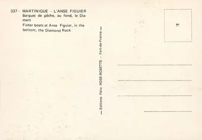 Anse Figuier — Martinica — Edições Félix Rose-Rosette, n°337 — Verso