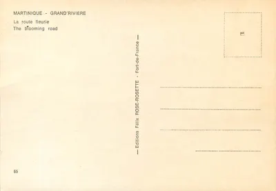 Martinique - Grand'Rivière — De bloeiende weg — Ediciones Félix ROSE-ROSETTE — Achterkant