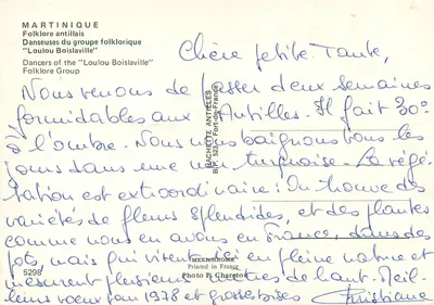Martinique — Tancerki z grupy folklorystycznej "Loulou Boislaville" — Iris — Rewers
