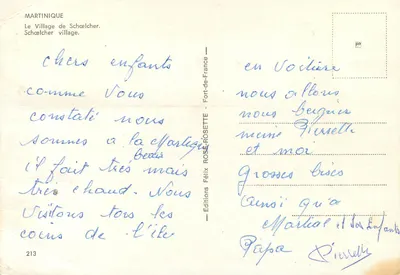 Schœlcher — Villaggio di Schœlcher — Edizioni Félix Rose-Rosette, n°213 — Verso