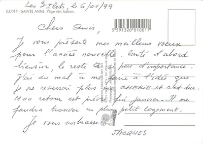 Plaża Salin — Sainte-Anne — Wydawnictwo Couleurs des Îles, nr 02/017 — Rewers