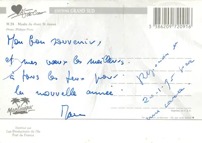 Rum Museum St James — Martinique — Uitgaven Grand Sud, nr. M.24 — Achterkant