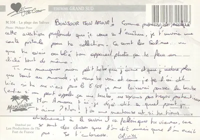 Plaża Salines — Martinique — Éditions Grand Sud, n° M.104 — Rewers
