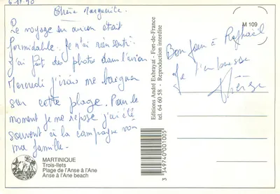 Martinica, Anse à l'Ane — Edições André Exbrayat, n° M 109 — Verso