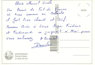 Martinica, Fort-de-France — vista da frente mar com igreja e edifícios — Éditions Extrayat — Verso