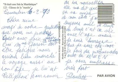 Kwiat w kształcie sosny — Martinique — Éditions Pumas — Rewers