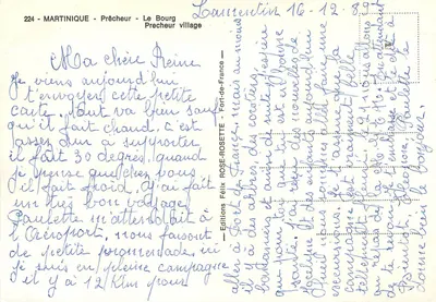 Prêcheur - Le Bourg — villaggio — Edizioni Félix Rose-Rosette, n°224 — Verso