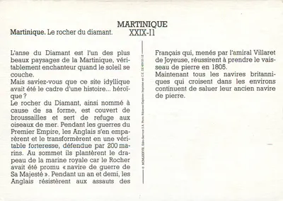 Martinique. Skalista skała — XXIX-11 — Wydawca: Photo-Service S.A. — Rewers