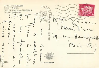 Paisagem tropical — Antilhas radiantes — editor HOA-QUI — Verso