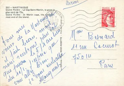 Grand Rivière — Capitão Saint-Martin, ponto mais norte da ilha — Edições Félix Rose-Sette, n°302 — Verso
