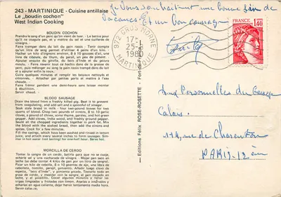 Boudin z wieprzowiny — Kuchnia antylska — Éditions Rose-Sette — Rewers
