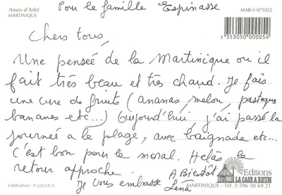 Anses d'Arlet — Martinique — Wydawnictwo La Case à Rhum — Rewers