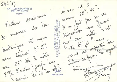 Mercado de Fort-de-France — Antilhas Francesas — Hachette — Verso