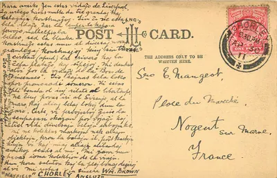Bilhete postal antigo Liverpool Overhead Railway Metro — Verso