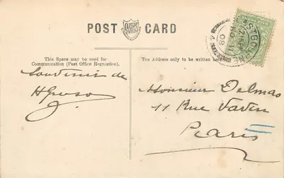 Rough Sea at Eastbourne — wydawca Carte Postale Philatélique — Rewers