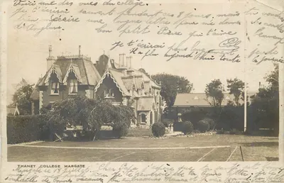 Bilhete postal antigo Colégio Thanet Margate