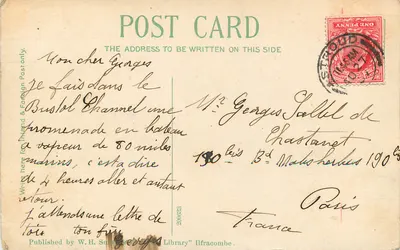 Ilfracombe - North Parade — widok plaży — wydawca W.H. Smith & Son Library — Rewers
