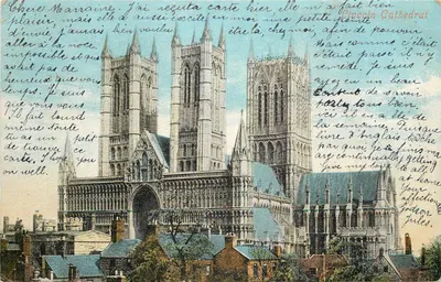 Catedral de Lincoln — vista da catedral gótica — Série de Valentim