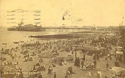 Brighton, A Praia — vista do porto e da praia — Série WB.1724